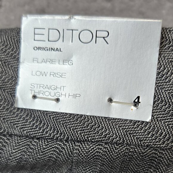 Express NWT Editor Wool Blend Gray Flare Leg Low Rise Pants Capsule Neutral - Picture 9 of 10